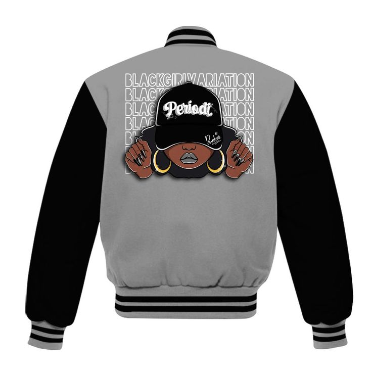 Brand Dunkare Black Wolf Grey 12s Varsity Jacket Custom Name Black Girl All Over Print Baseball Varsity Jacket Black Hip Hop Varsity Jacket, Black Long Sleeve Hip Hop Varsity Jacket, Black Hip Hop Varsity Jacket For Winter, Gray Winter Hip Hop Outerwear, Hip Hop Style Gray Streetwear Outerwear, Hip Hop Style Gray Outerwear For Streetwear, Hip Hop Style Gray Outerwear, Black Varsity Jacket For Hip Hop Streetwear, Black Hip Hop Varsity Jacket For Fall