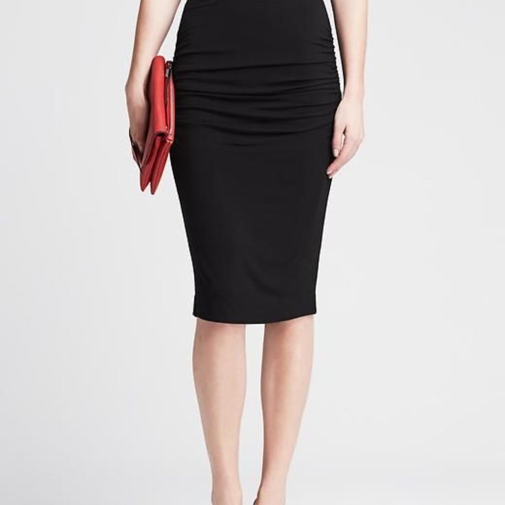 Banana Republic Black Ruched Jersey Pencil Skirt Nwt Fitted Without Being Work, This Is A Super Comfortable Skirt. Perfect Dressed Up Or Down. Waistline 28.5” The Vibe Is Work, Cocktail, Evening, 9 To After 5, Classy, Sophisticated, Minimal, Boss, Secretary Elegant Ruched Bottoms In Midi Length, Elegant Ruched Midi Bottoms, Elegant Ruched Midi Length Bottoms, Chic Ruched Pencil Mini Skirt, Chic Ruched Pencil Skirt, Ruched Pencil Skirt For Night Out, Elegant Ruched Skirt For Workwear, Elegant Skirted Bottoms With Ruched Details, Elegant Ruched Skirted Bottoms