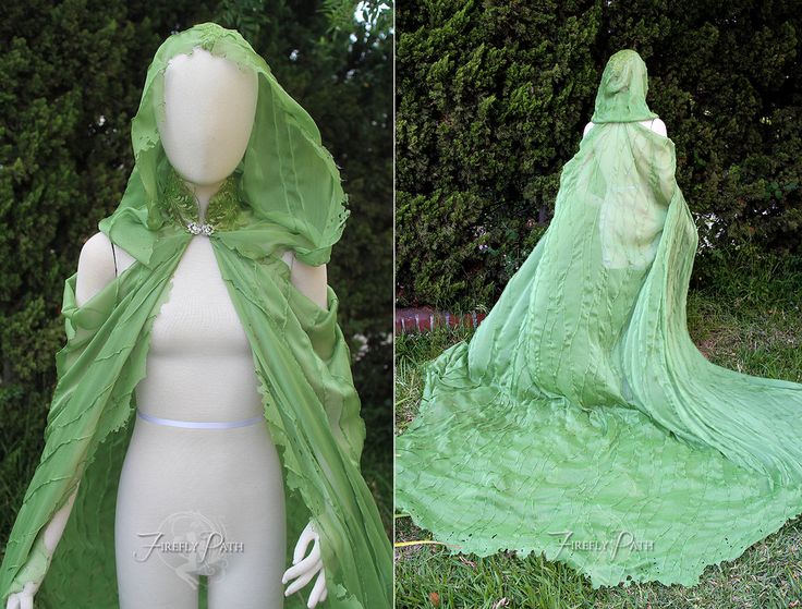 Elven Long Cape by Lillyxandra on DeviantArt Slytherin Gown, Elven Cape, Fairy Cape, Fantasy Cape, Green Cloak, Firefly Path, Cape With Hood, Fantasy Realm, Long Cape