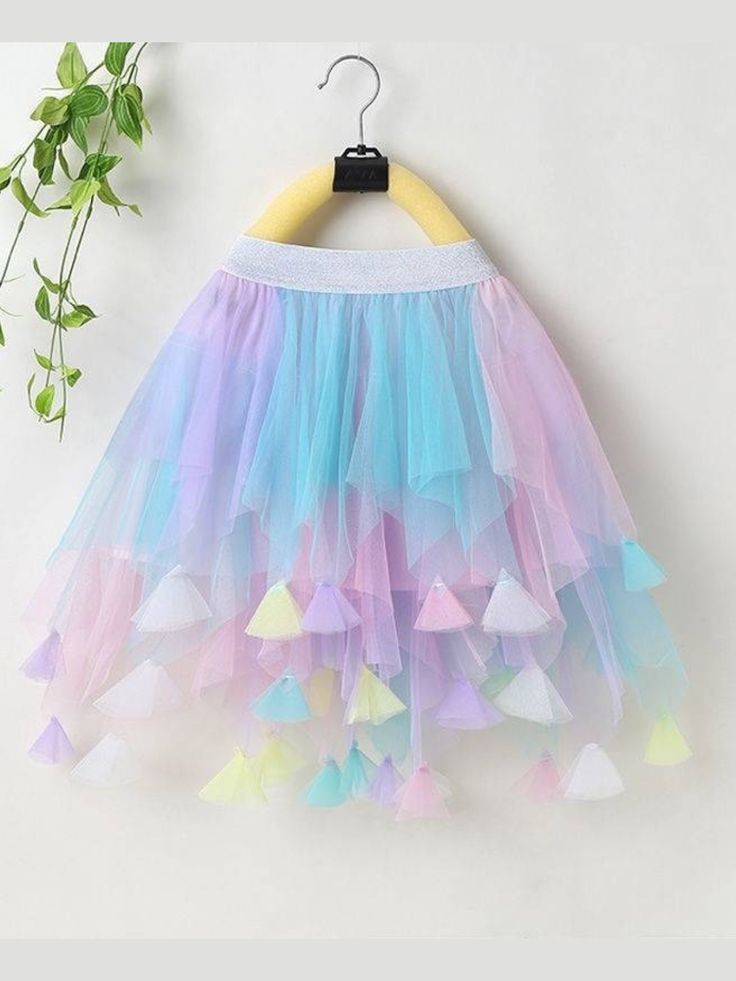 Mia Belle Girls Layered Tutu Skirt | Girls Birthday Outfits Playful Tulle Tutu Dress For Summer, Playful Summer Tutu Dress With Tulle Skirt, Cute Tulle Skirt, Cute Tiered Tulle Skirt, Multicolor Tulle Skirt For Spring, Cute Tulle Skirt For Summer, Multicolor Tulle Skirt For Summer, Playful White Skirt With Ruffles, Spring Rainbow Tutu Dress With Ruffles