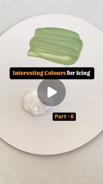 a white plate topped with two pieces of green cake next to an object that says interesting colours for icing part 6