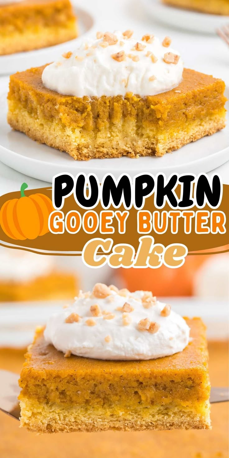 Pumpkin Gooey Butter Cake has a buttery cake base that sits below a creamy layer of sweet and cinnamon-y pumpkin. Moist, rich, and full of fall flavor, this dessert defines true decadence! Ooey Gooey Butter Cake Pumpkin, Gooey Crumble Pumpkin Cake, Gooey Pumpkin Crumble Cake, Gooey Pumpkin Butter Cake, Poet Gooey Pumpkin Cake, Pumpkin Spice Gooey Butter Cake, Pumpkin Crumble Cake, Pumpkin Butter Cake, Pumpkin Gooey Butter Cake