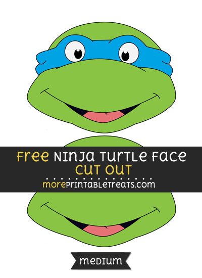 an image of a turtle with the text free ninja turtle face cut out