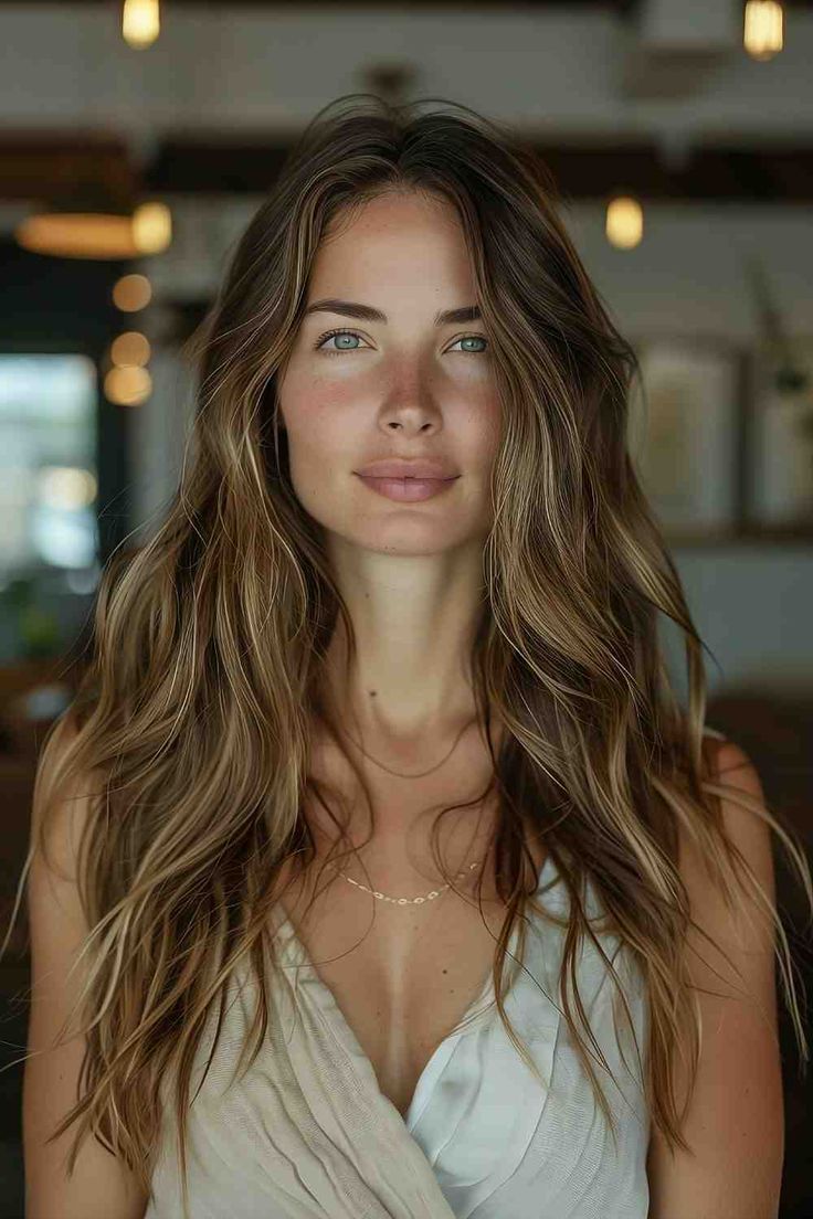 The Best Long Haircuts of 2024 Balayage Hair Long Layers, Long Hair Layers Fine Hair, Messy Haircuts For Long Hair, How To Get Subtle Waves In Hair, V Shaped Haircut With Layers Long Hair Side Bangs, Long Layered Beach Waves Haircuts, Long Haircut Shaggy Layers, Long Layered Haircuts Shag, Beach Haircuts For Long Hair