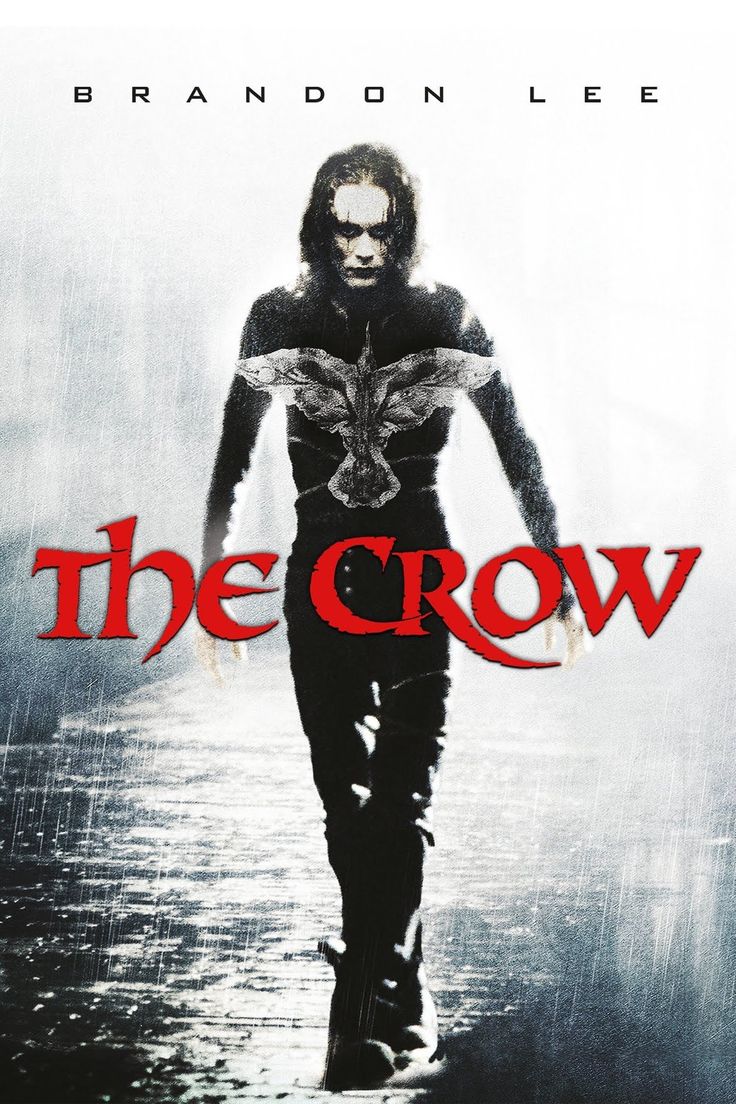 the crow movie poster with man walking in rain