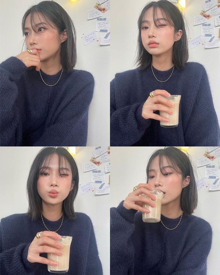 aesthetic girl asian uzzlang Asian Shoulder Length Hair With Bangs, Short Asian Hair Styles, Medium Korean Haircut, Asian Short Hair Bob, Asian Medium Hair, Hairstyles Asian Girl, Fresh Girl Aesthetic, Bob Asian Hair, Bangs Asian Hair