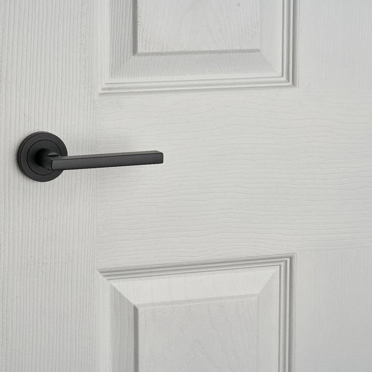 an open door with a black handle on it