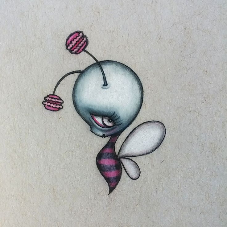 a drawing of a cartoon character holding a flower