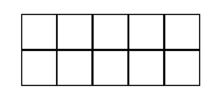 four squares are arranged in the same pattern, and each has different lines on them