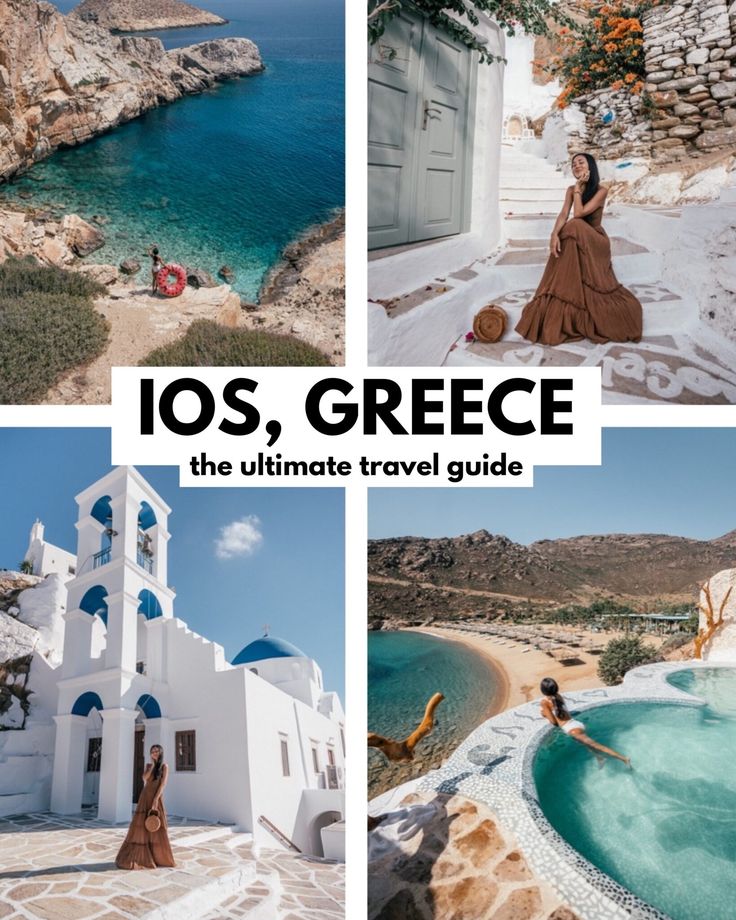 the ultimate travel guide for the greek island of oia, greece with photos and text overlay