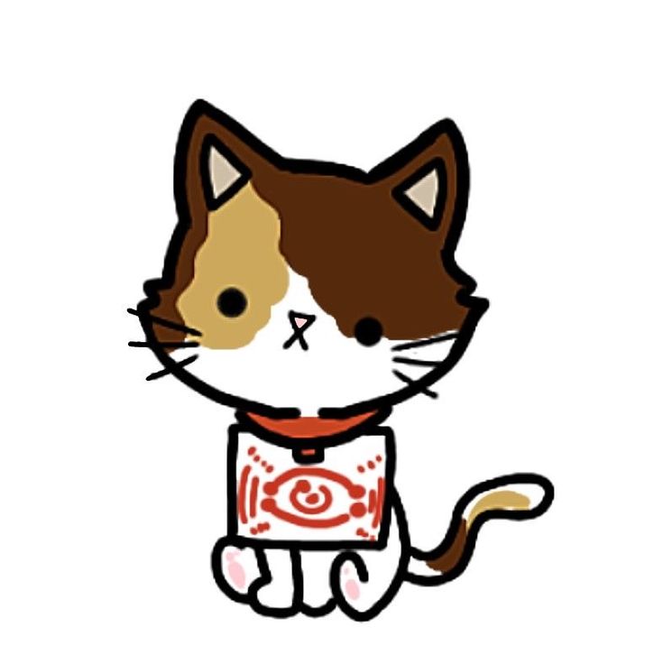 a cartoon cat wearing a red and white shirt