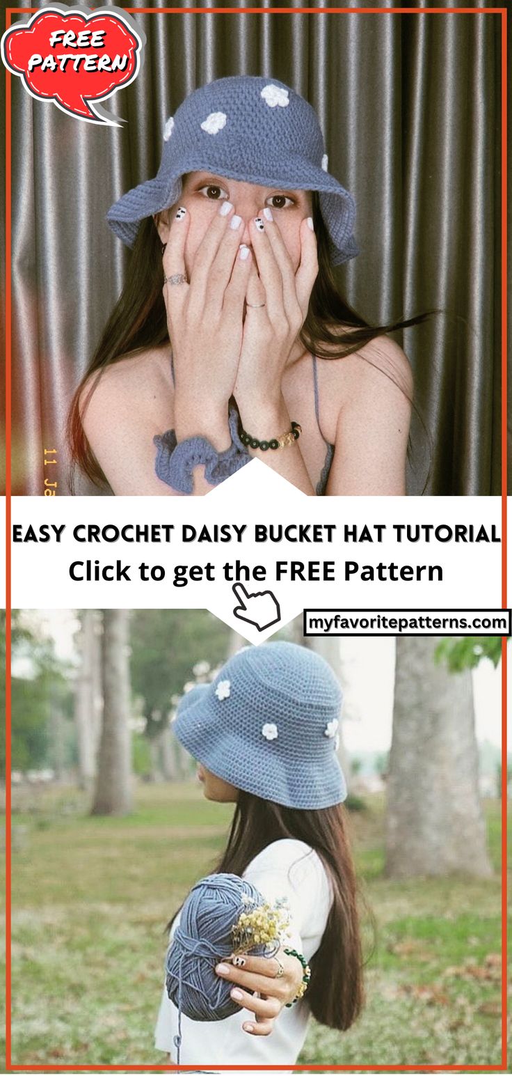 Easy Crochet Daisy Bucket Hat Tutorial Basic Bucket Hat Crochet Pattern, Diy Crochet Bucket Hat Free Pattern, Crochet Bucket Hat Free Pattern Pdf, Free Bucket Hat Crochet Pattern, Bucket Hat Crochet Pattern Free, Easy Crochet Daisy, Bucket Hat Tutorial, Crochet Bucket Hat Free Pattern, Daisy Bucket Hat