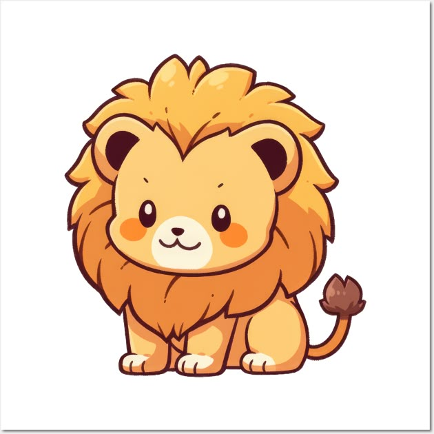 a cartoon lion sitting down with its eyes closed