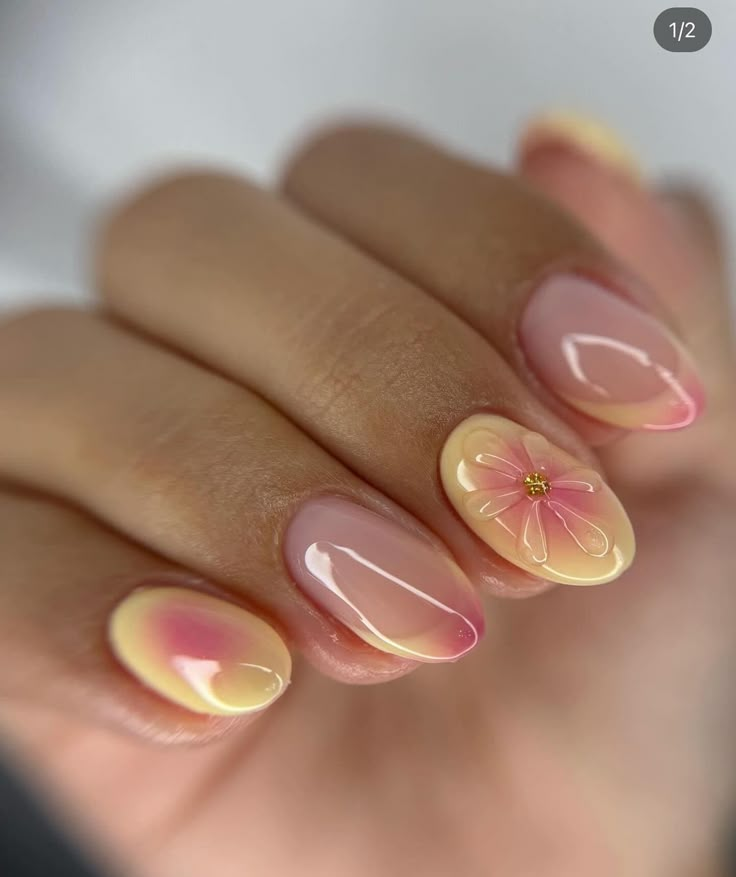 Bee Nails, Cute Simple Nails, Nagel Tips, Summery Nails, Girly Acrylic Nails, Her Nails, Beach Nails, Yellow Nails, Funky Nails