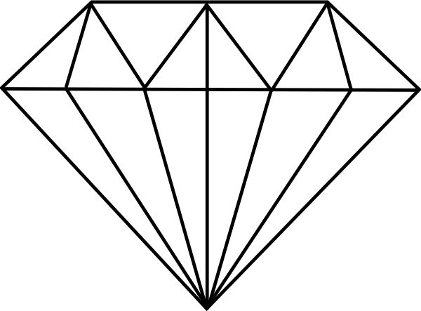 the outline of a diamond on a white background