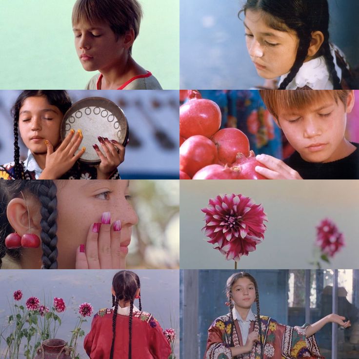 the collage shows many different pictures of people with flowers in their hair and hands