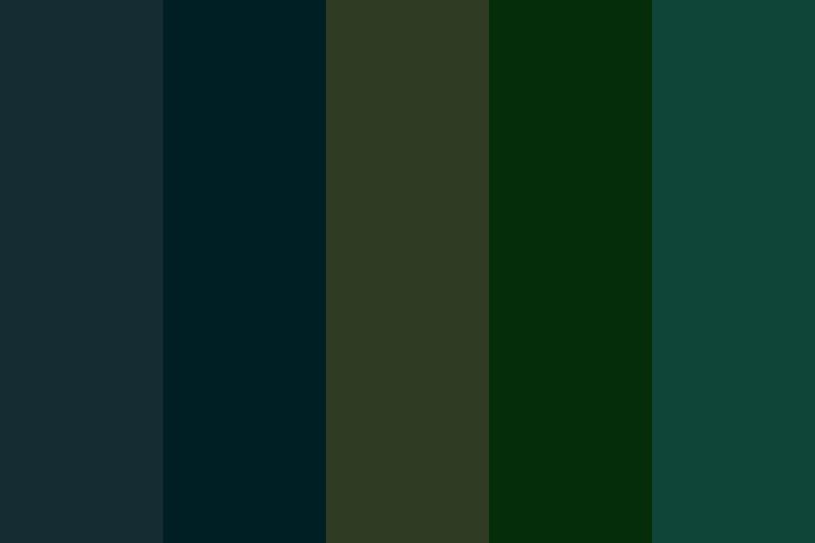 the color palette is dark green, brown, and blue with some black on it