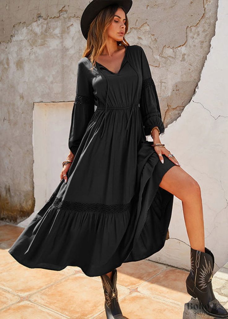 This Bohemian Style black ruffle dress is perfect for your free-spirited style. With a comfortable fit and stylish details, this dress will let you move and groove with ease. The flowing silhouette makes it the perfect choice for a summer music festival or vacation by the beach. So add some boho flair to your wardrobe with this beautiful dress today! Size Guide Bust (cm) Waist (cm) Your size 86-90 66-69 S 90-94 70-73 M 94-98 74-77 L Shop Black Boho Dresses or Discover Boho Sale! Summer Music Festival, Summer Music Festivals, Black Ruffle Dress, Free Spirit Style, Boho Dresses, Summer Music, Black Boho, By The Beach, Free Spirited