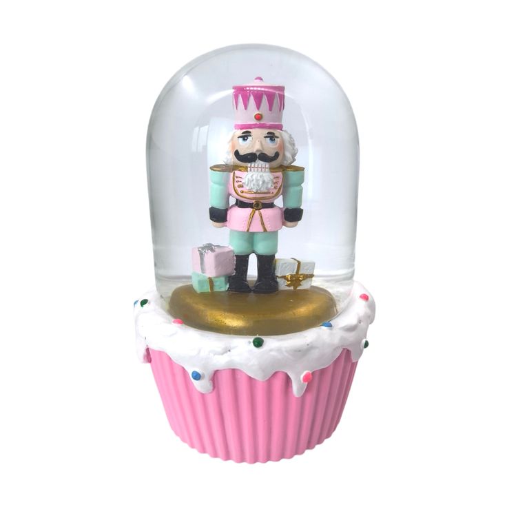 a cupcake with a nutcracker inside of it