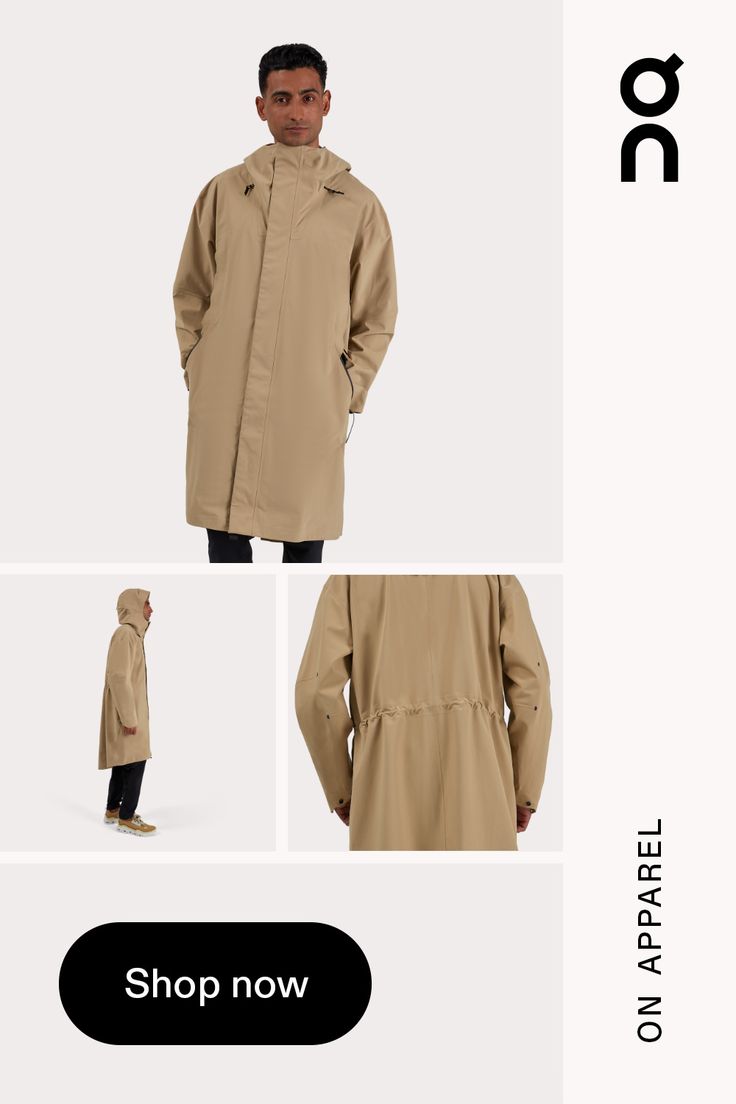 The fully-adjustable, relaxed-fit Parka for weather protection in all seasons. Heavy-duty protection in a lightweight all-season design. This Parka is fully wind- and waterproof, but relaxed enough for both airflow on warmer days and layering in cooler climates. And at a little over 816.6g  (Mens M), it won’t weigh you down on your adventures. Tough, protective, and engineered for whatever everyday mission you're on. The triple-layer construction features a waterproof membrane and DWR coating (t Modern Waterproof Outerwear For Outdoor Activities, Versatile Winter Outdoor Windbreaker, Modern Windproof Windbreaker For Outdoors, Lightweight Weatherproof Functional Outerwear, Lightweight Waterproof Functional Outerwear, Functional Khaki Raincoat For Outdoor, Lightweight Windproof Casual Outerwear, Modern Waterproof Windbreaker For Outdoor, Casual Midweight Waterproof Windbreaker