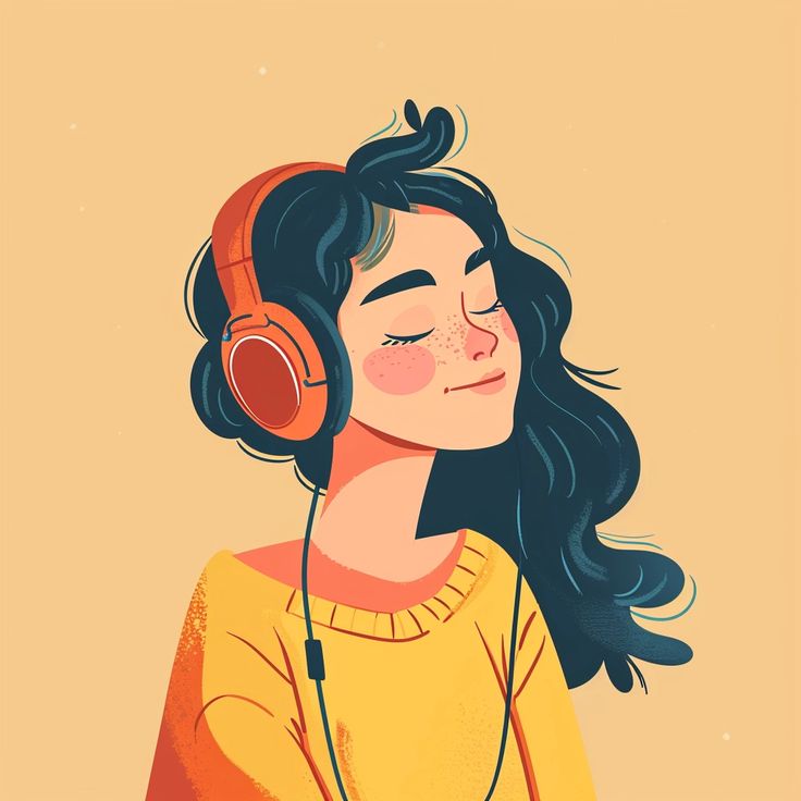 a woman wearing headphones with her eyes closed