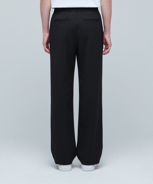 Aplaze Wide Banding Slacks Pants Black Unisex Black Full-length Pants For Business Casual, Black Straight Chinos For Business Casual, Black Tailored Tapered Leg Pants, Tailored Straight Leg Black Work Pants, Black Tailored Full-length Bottoms, Tailored Black Full-length Bottoms, Tailored Black Straight Leg Chinos, Tailored Full Length Black Bottoms, Black Straight Chinos For Business