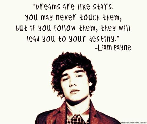 an image of a man with a quote on it that says dreams are like stars you may never touch them, but if you follow them, they will