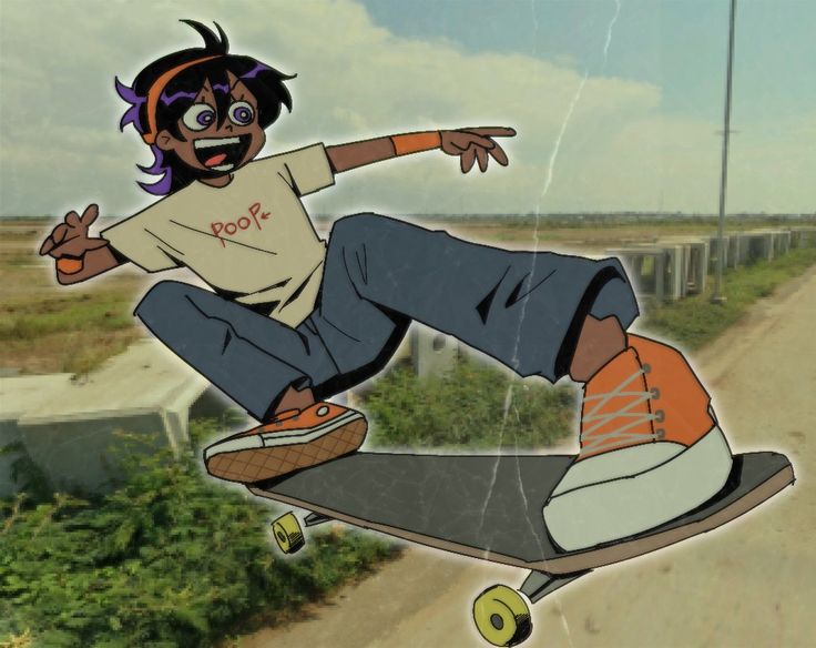 a person on a skateboard doing a trick in the air over a dirt road