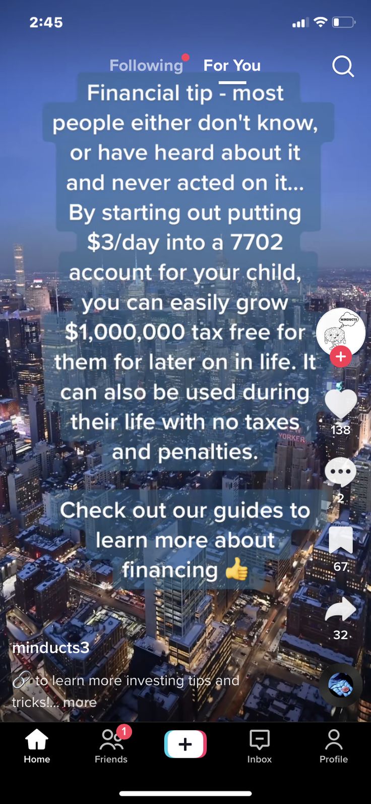 an image of a cityscape with the text financial tip most people either don't know, or have heard about it