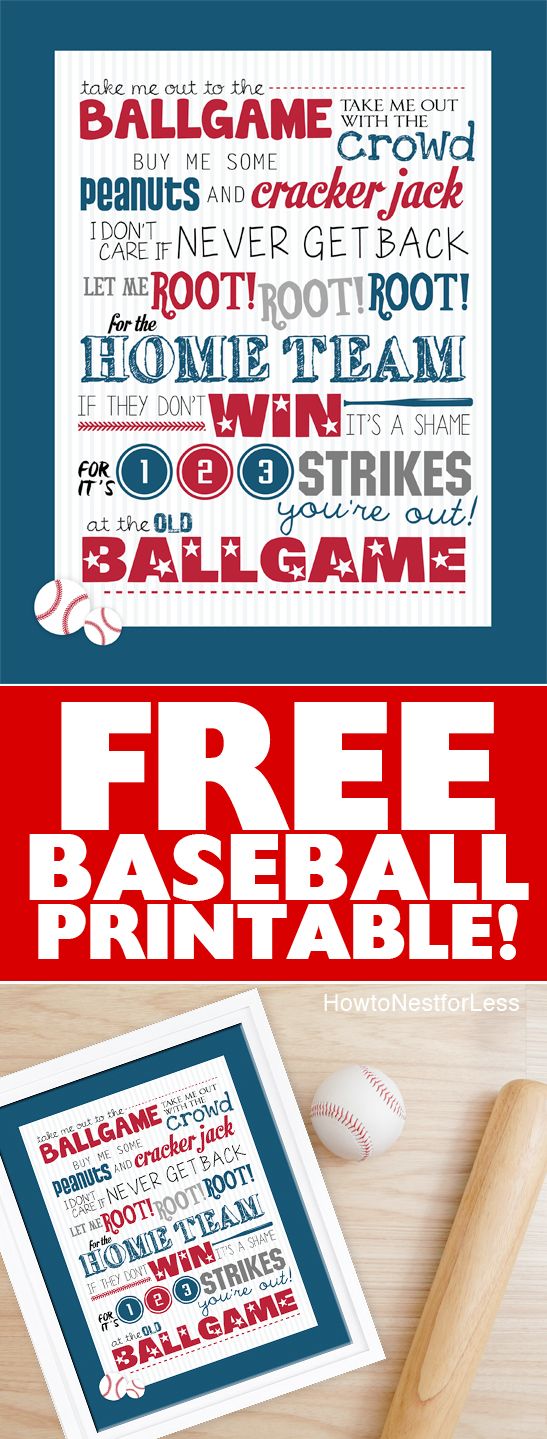 baseball printables with the words free and an image of a bat on top