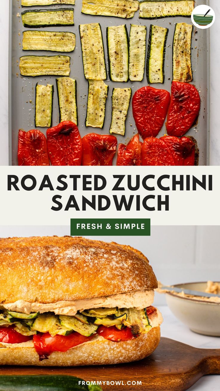 roasted zucchini sandwich with fresh and simple ingredients