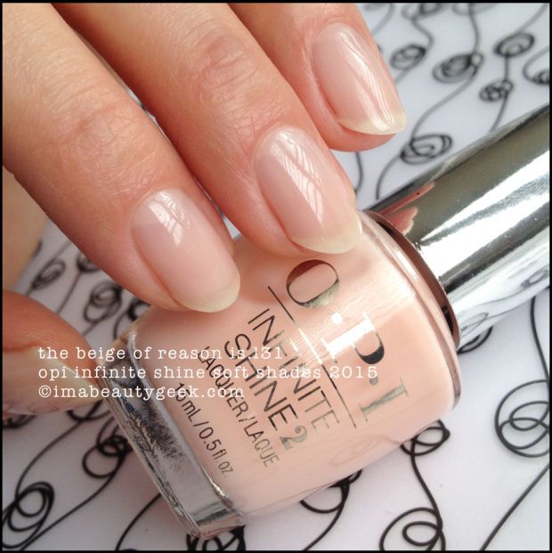 OPI Infinite Shine The Beige of Reason – Soft Shades 2015. Complete collection swatches & review at imabeautygeek.com Opi Cotton Candy Nail Polish, Sheer Nail Polish, Opi Nail Polish Colors, Sheer Polish, Long Wear Nail Polish, Sheer Nails, American Nails, Nude Nail Polish, Opi Infinite Shine