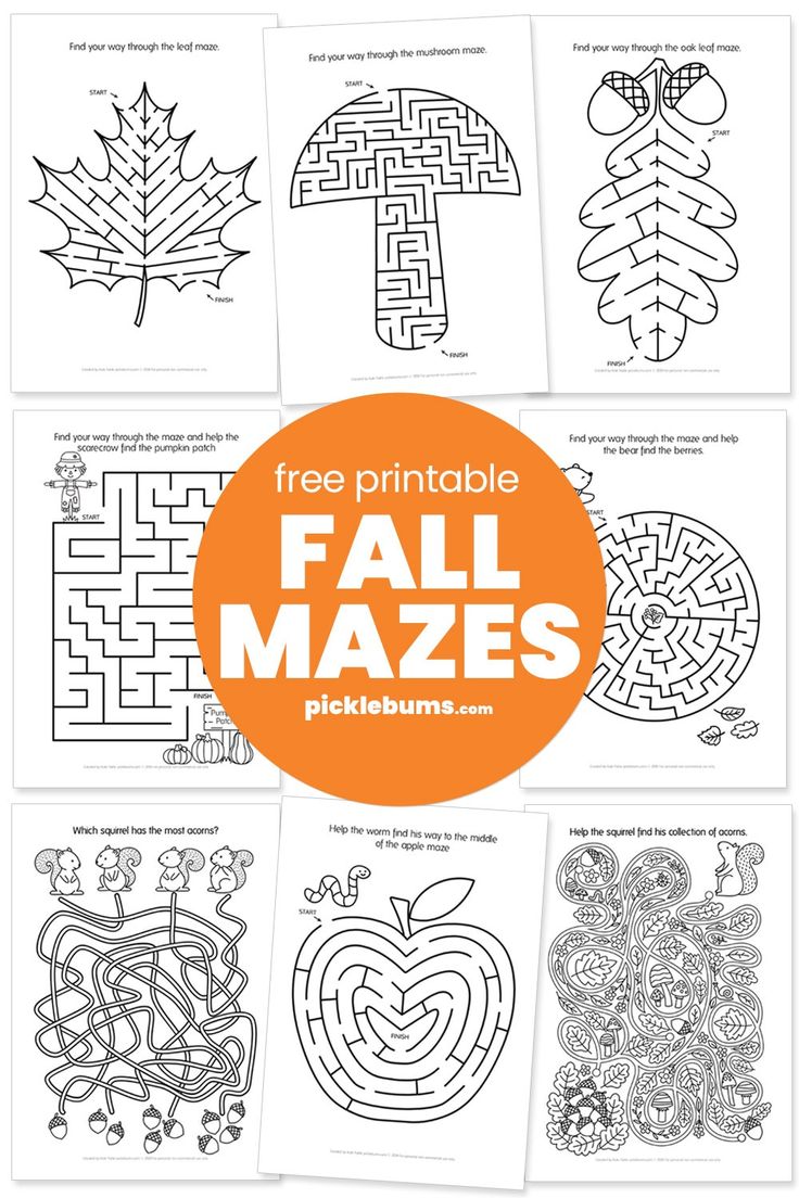 free printable fall mazes for kids