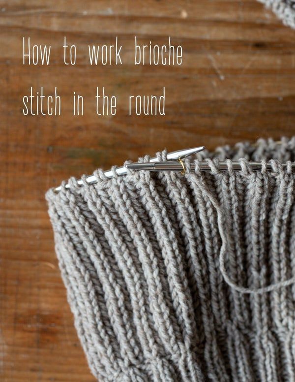 a close up of yarn with the words how to work bronche stitch in the round