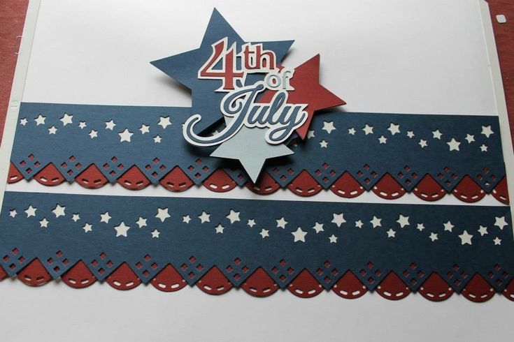 the fourth of july card is made with red, white and blue paper