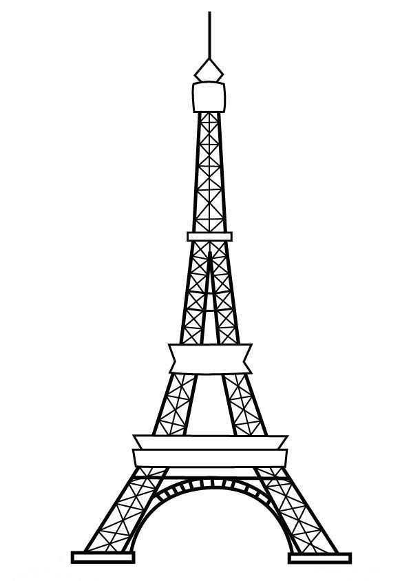 the eiffel tower is shown in black and white