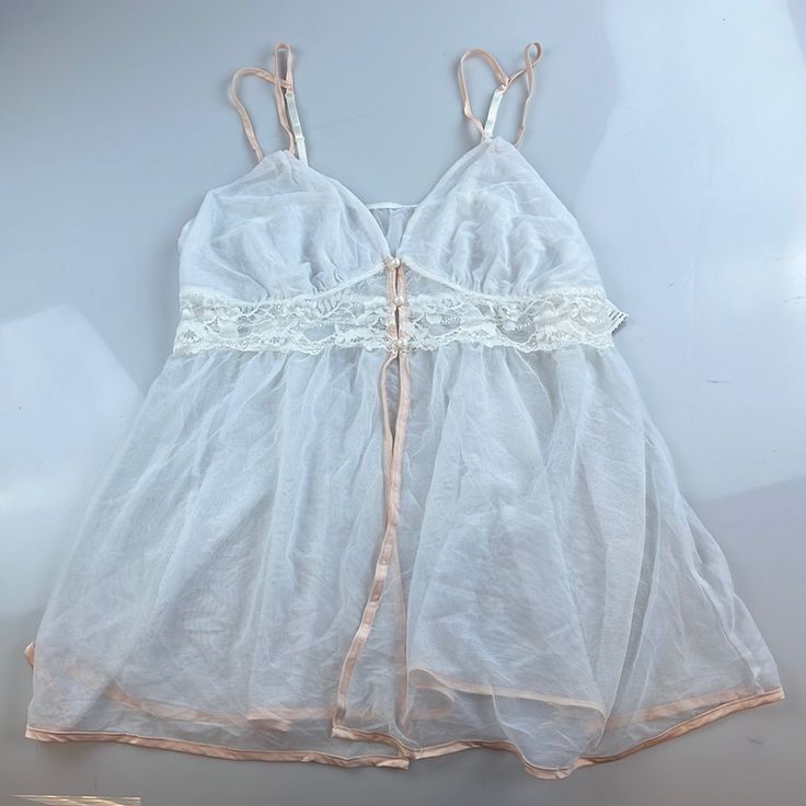 Adore Me Sheer Lace Trim Babydoll Lingerie Samples 1x: S78-41 S78-90 S78-98 Sheer White Nightgown For Sleepovers, White Sheer Nightgown For Sleepover, White Lace Sleepwear With Built-in Bra, White Sheer Sleepwear For Sleepovers, Sheer White Sleepwear, White Lace Camisole In Coquette Style, White Lace Coquette Camisole, White Sheer Sleep Camisole, White Sheer Camisole For Sleep