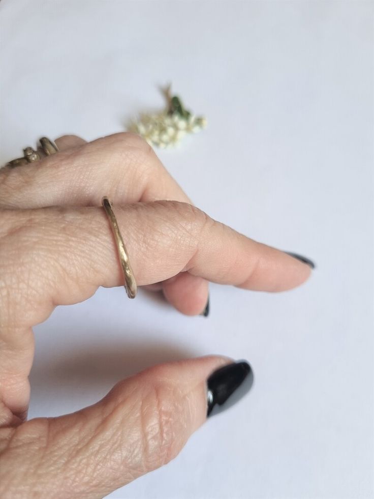 Wedding Band Women Solid Gold Ring Dainty Wedding Band - Etsy Dainty Open Band Stackable Rings For Formal Occasions, Dainty Hand-forged Rings In Recycled Gold, Dainty Hand Forged Yellow Gold Rings, Hand Forged Dainty Rings In Recycled Gold, Hand Forged Recycled Gold Dainty Rings, Handmade Yellow Gold Stackable Wedding Rings, Minimalist Hand Forged 14k Gold Rings, Hand Forged Stackable Rings For Anniversary, Handmade 14k Gold Stackable Rings For Wedding