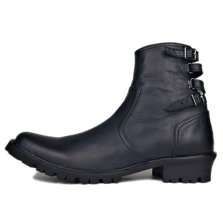 Edgy Outdoor Boots With Round Toe, Winter Moto Boots With Leather Sole, Winter Moto Boots With Leather Sole And Closed Toe, Winter Moto Boots With Rubber Sole, Edgy Leather Boots For Outdoor, Edgy Moto Boots With Vibram Sole, Edgy Leather Boots With Vibram Sole, Edgy High-top Boots With Leather Sole, Edgy Leather Boots With Rubber Sole