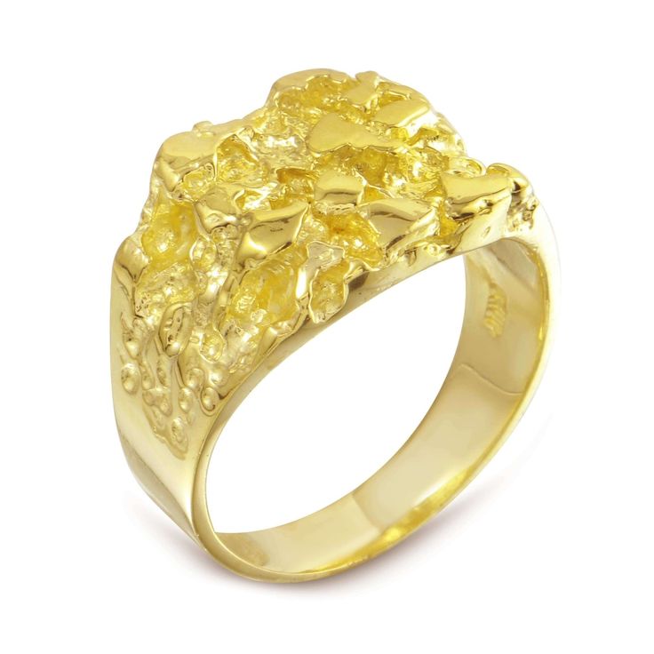 10KT Yellow Gold 13.75MM Fashion RingShow off your fashion sense with our modern collection of fashion jewelry. Raw Gold, Diamond Ring Cuts, Mens Wedding Ring, Gold Rings Fashion, Gold Nugget, Ring Style, 14k Gold Ring, Pinky Ring, Size 10 Rings