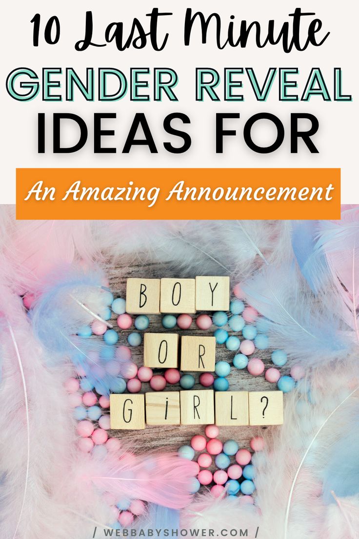 the words gender reveal ideas for an amazing announcement with colorful feathers and beads on it