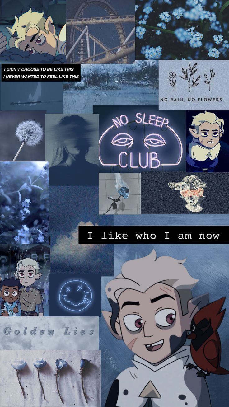 an animated collage with many different pictures and words on it, including the caption'i like who i am now '