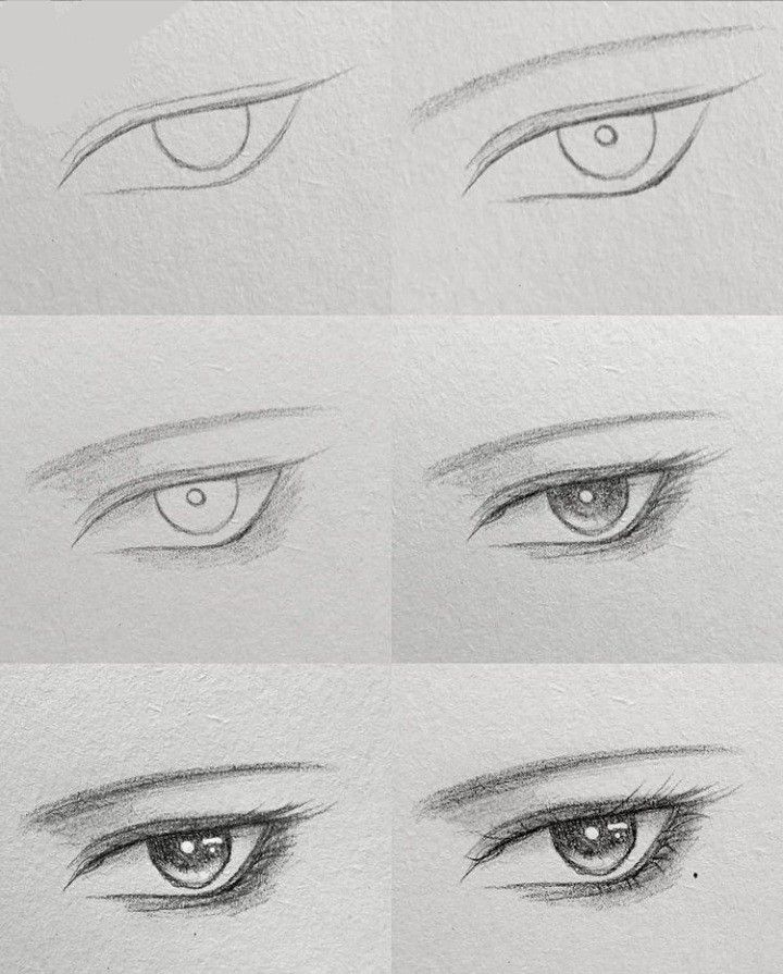 different types of eyes drawn in pencil