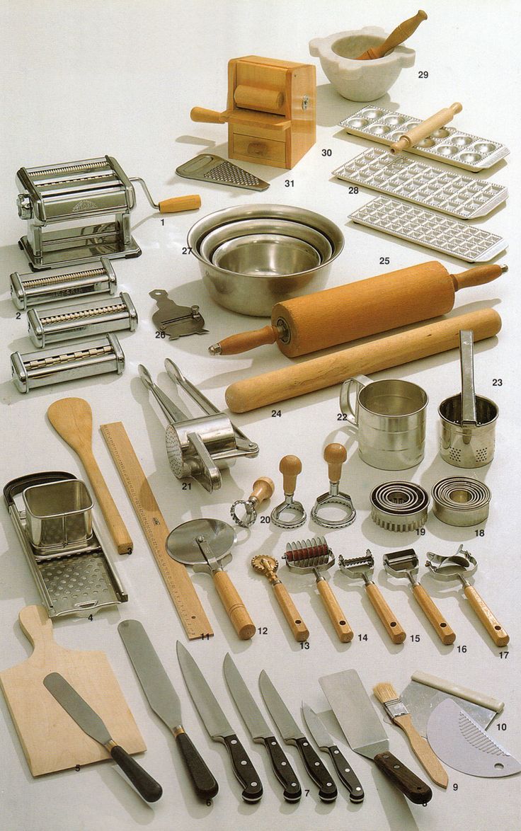 an assortment of kitchen utensils and tools