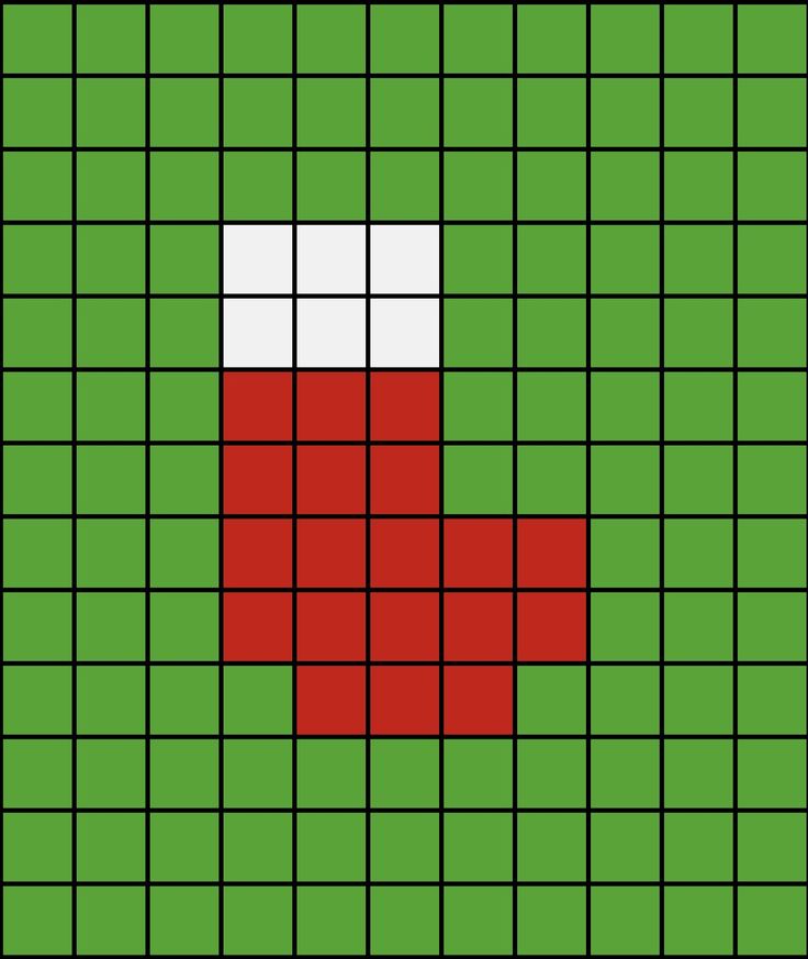 A small pixel art template of a casual red and white Christmas stocking. Easy Pixel Art Small Halloween, Merry Christmas Pixel Art, Santa Pixel Art, Small Pixel Art Pattern, Beginner Cross Stitch Patterns Free, Pixel Art Noel, Small Pixel Art, Christmas Ornament Template, Easy Perler Bead Patterns