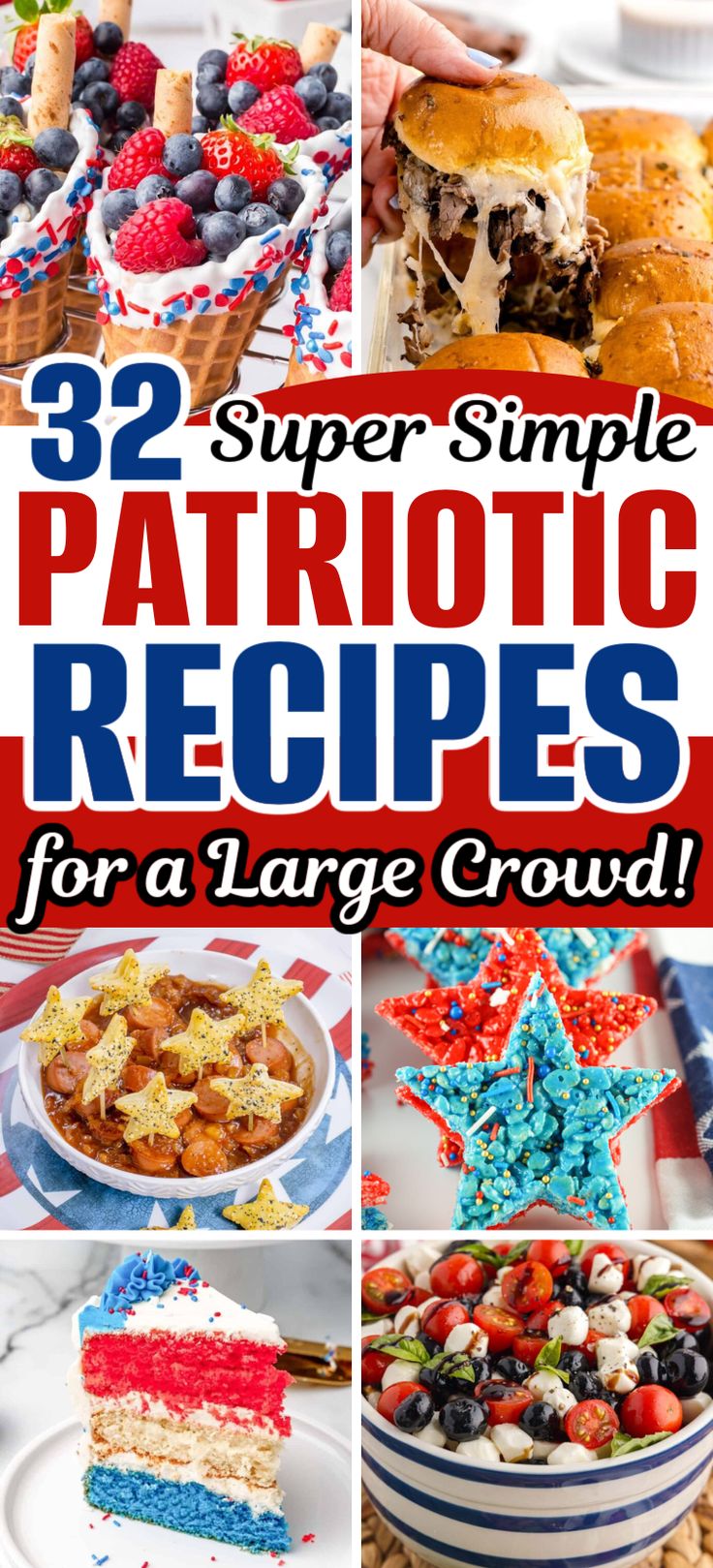 Patriotic Meals – Serving a Fourth of July dinner this year? Then you’ll need this amazing list with the best ideas for a patriotic 4th of July menu! From desserts, patriotic drinks, mains to red white and blue appetizers, you’ll find something for every taste! Memorial Day menu, Memorial Day recipes, Memorial Day food ideas, Fourth of July recipes, Fourth of July dessert, Fourth of July menu, patriotic recipes, red white and blue recipes. Easy July 4th Desserts, Patriotic Appetizers, Healthy Protein Desserts, Blue Recipes, Patriotic Recipes, 4th July Food, 4th Of July Food, Memorial Day Foods, Mouthwatering Food