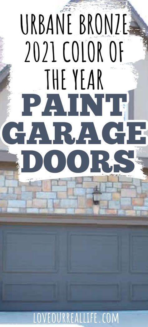 a garage door with the words urban bronze paint garage doors on it and an image of a