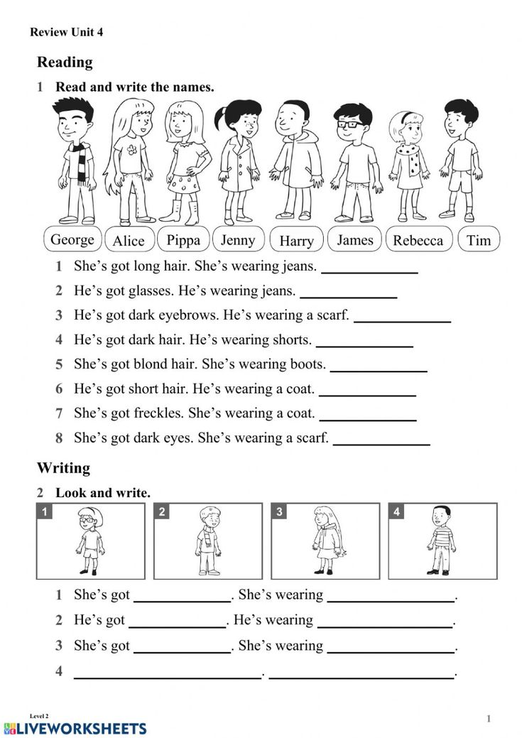 the worksheet for reading and writing with pictures on it, including an image of people