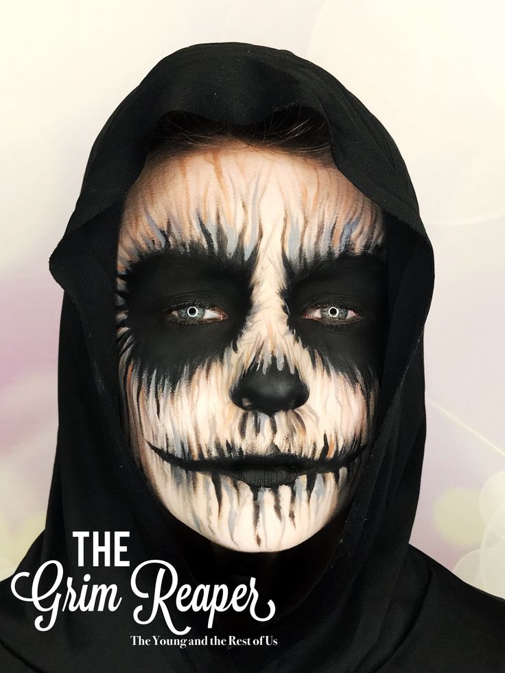 Grim Reaper Halloween Makeup, Grim Reaper Face Paint For Kids, Grim Reaper Makeup Kids, Grim Reaper Makeup Men, Grim Reaper Face Paint, Grim Reaper Makeup Female, Reaper Makeup, Grim Reaper Makeup, Halloween Makeup For Kids