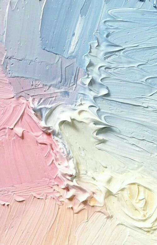 the paint is pink, white and blue